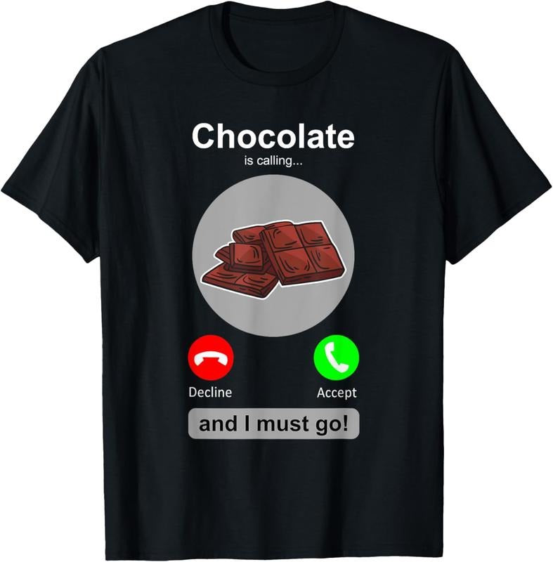 100% Cotton Chocolate Shirt Funny Chocolate Lover Candy Humor