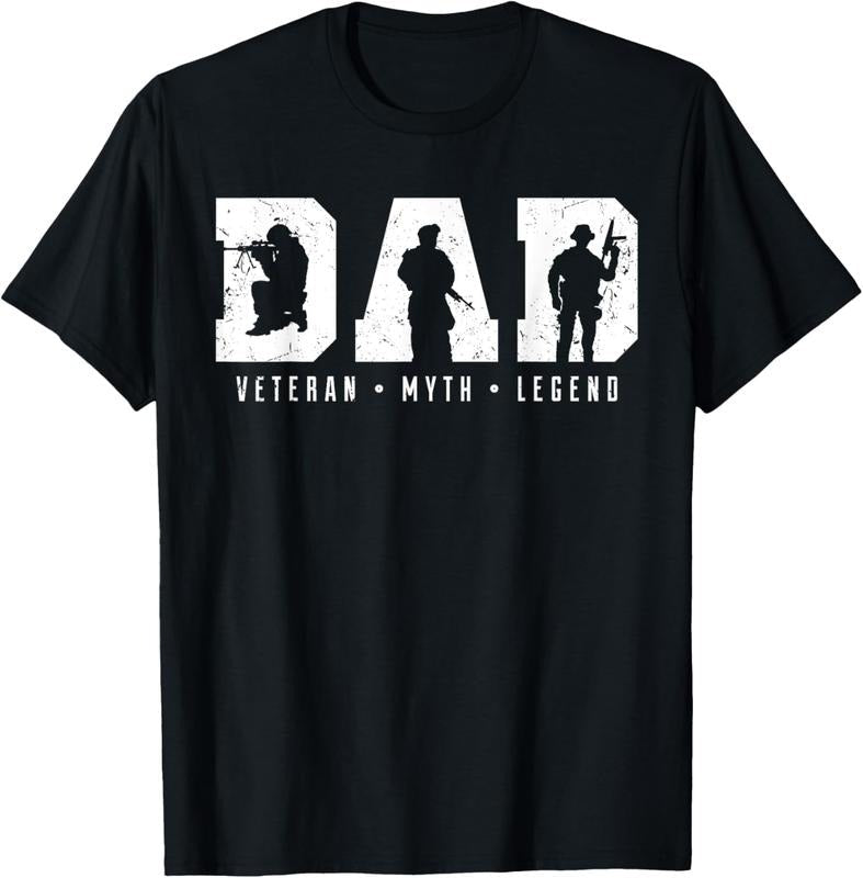 100% Cotton Dad Veteran Myth Legend Dad Military Father