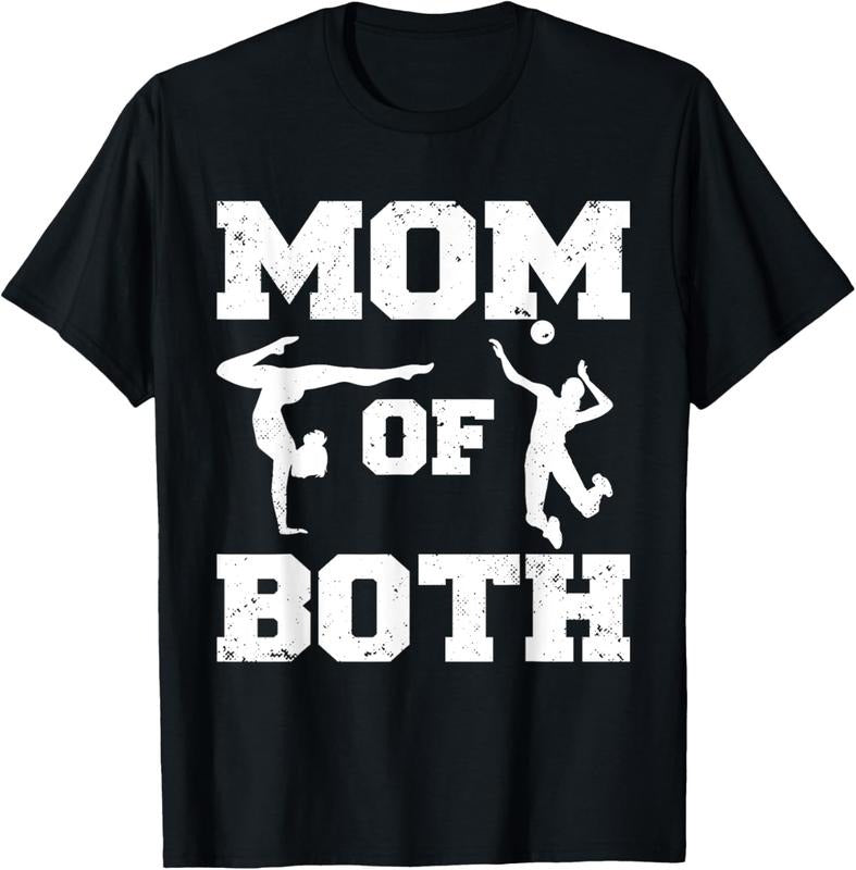 100% Cotton Mom Both Funny Volleyball Gymnastics Mom