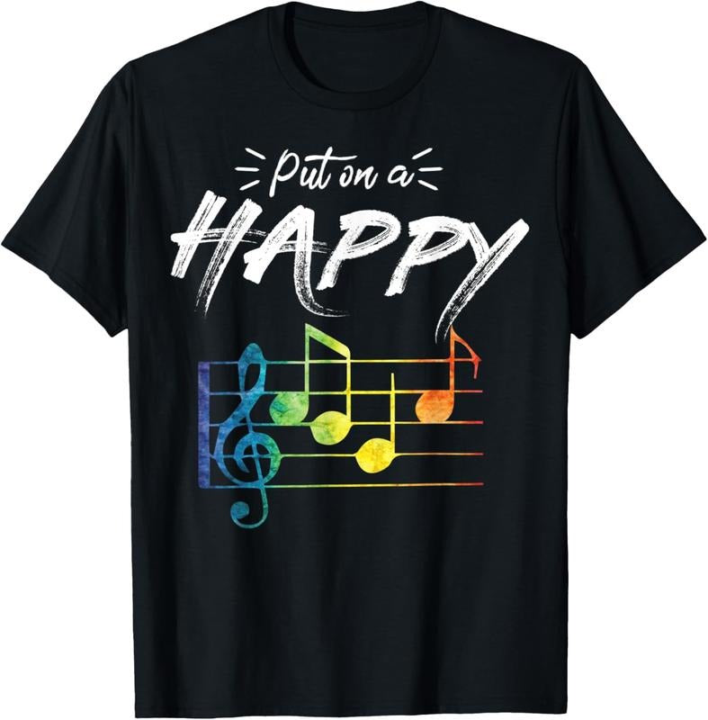 100% Cotton Vintage Put Smiling Faces Music Lover Pun Shirt