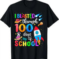 100 Day School Shirt I Blasted Through 100 Days School 100th Day Teacher Funny Casual Basic Smooth