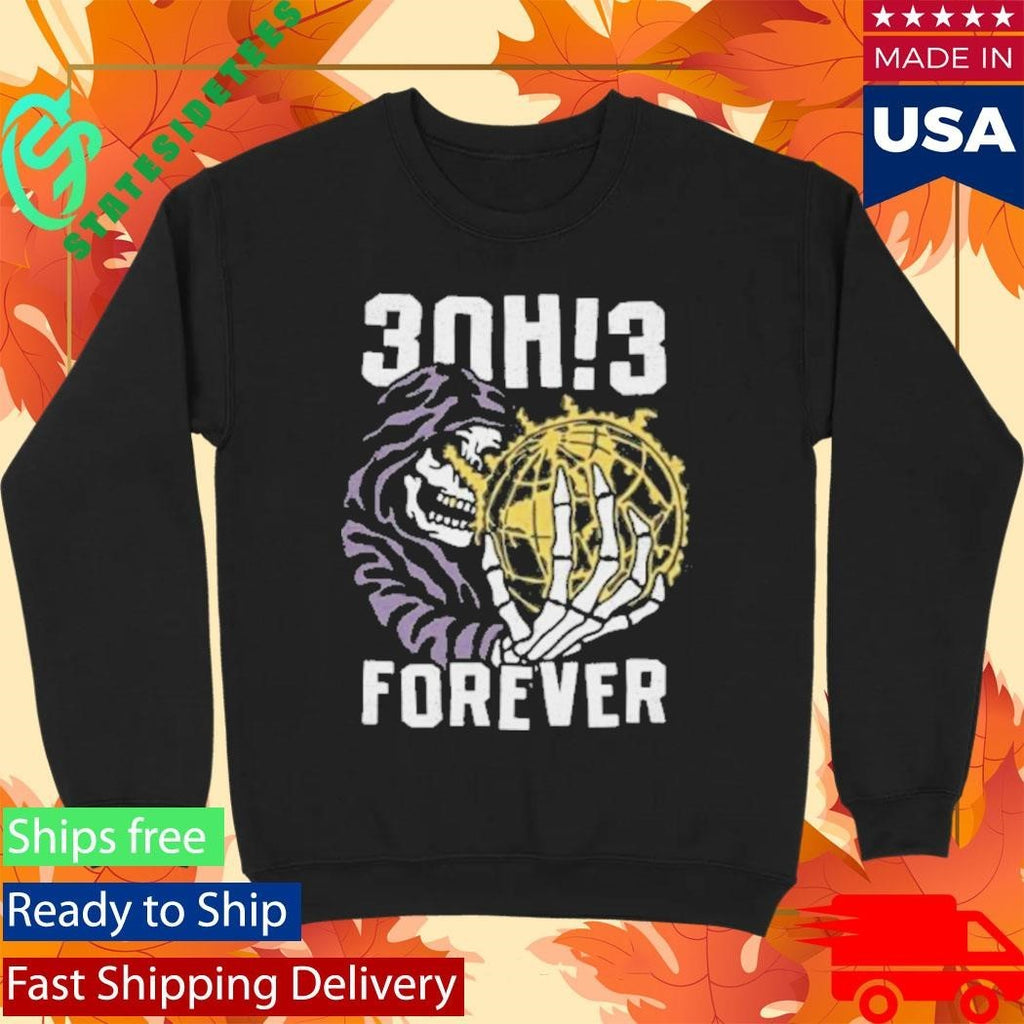 3Oh!3 Forever Skeleton Earth Shirt Unisex , , , Long Sleeve Tee