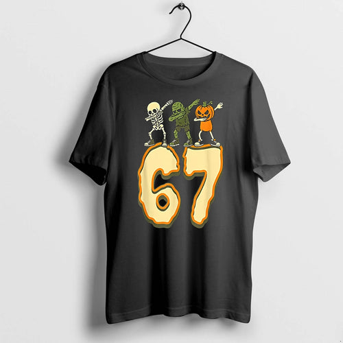67 Halloween Meme 6 7 Numbers Six Seven Skeleton Tshirts Sweater