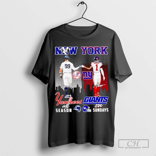 Aaron Judge New York Yankees All Season And Nabers New York Giants On Sundays Signatures