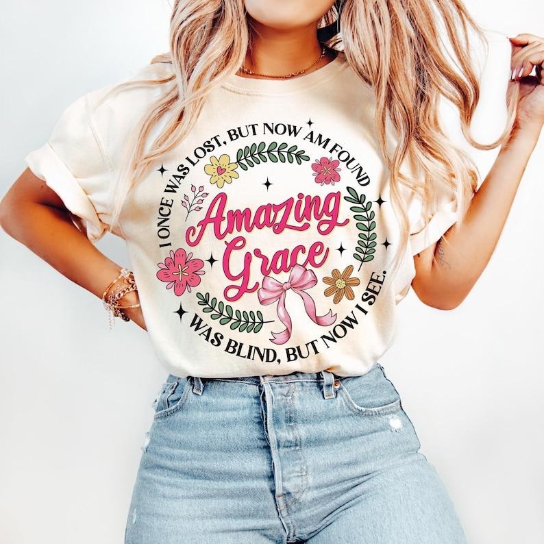 Amazing Grace Floral Christian Coquette Jesus Bible Verse Christian Faith Easter Hymn Wildflower Christian