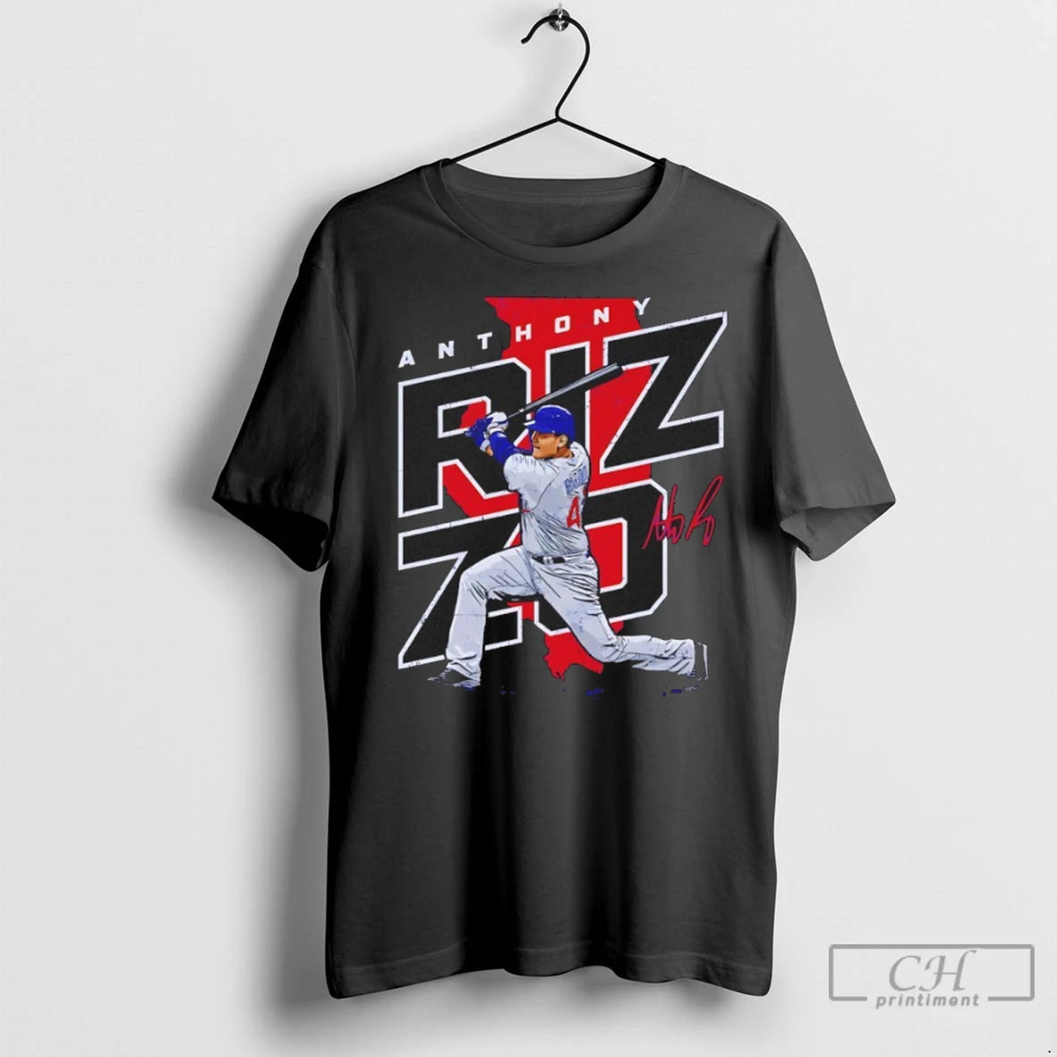 Anthony Rizzo Chicago Cubs Player Swing Map Autographed T Shirts