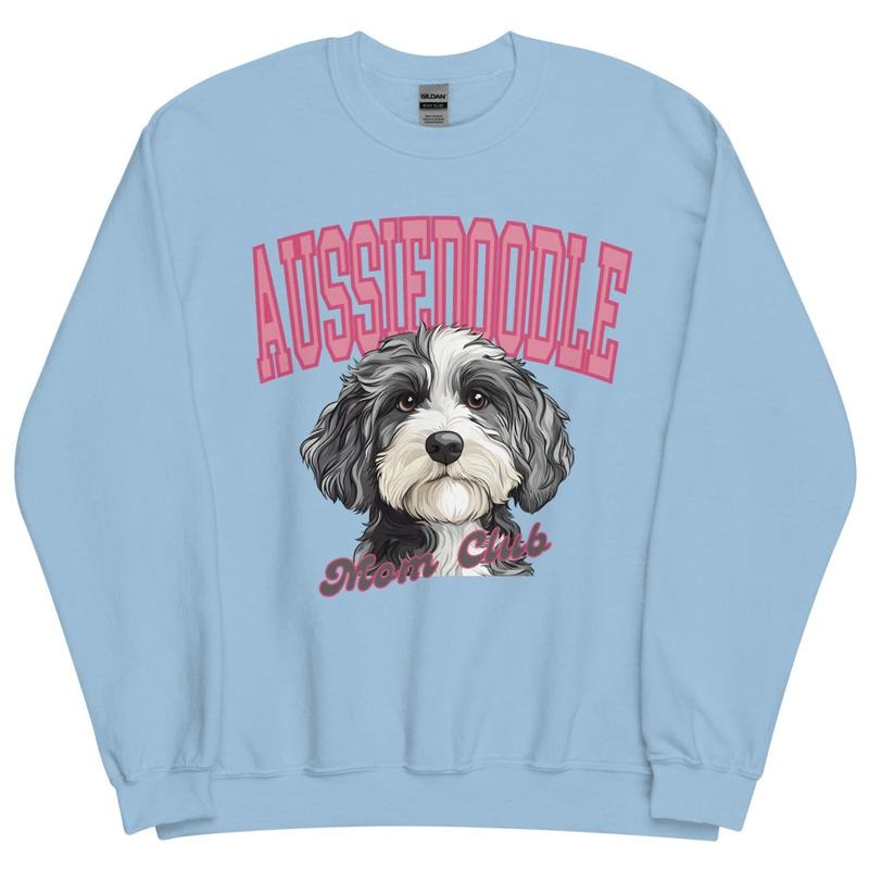 Aussiedoodle Mom Club Relaxed Fit Printed USA Womenswear Casual Comfort Cotton Top Athletic Boho Chic Copy Copy