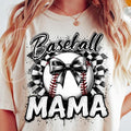 Baseball Mama Baseball Mom Checkered Retro Baseball Coquette Bow