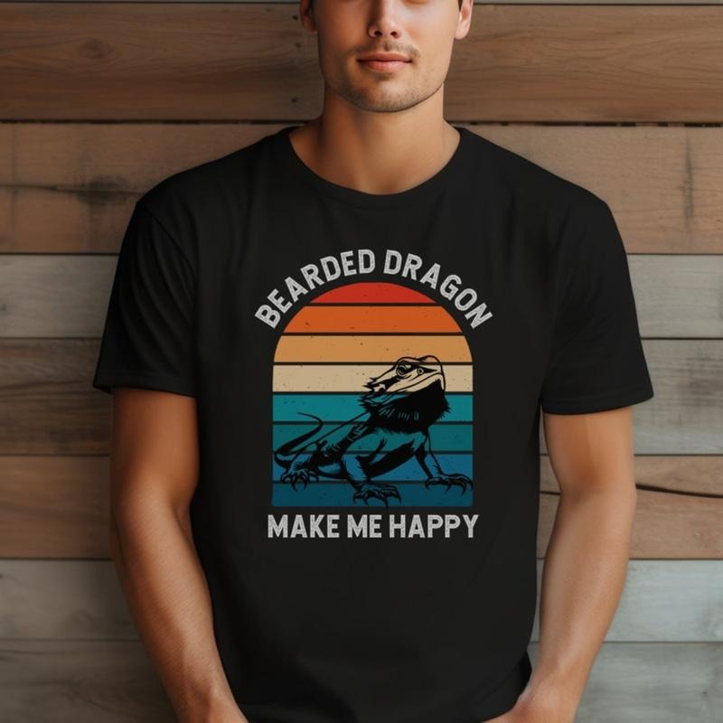 Bearded Dragon Shirt Pet Reptile Lover Funny Lizard Cute Bearded Dragon Beardie Mom Dad Made Usa