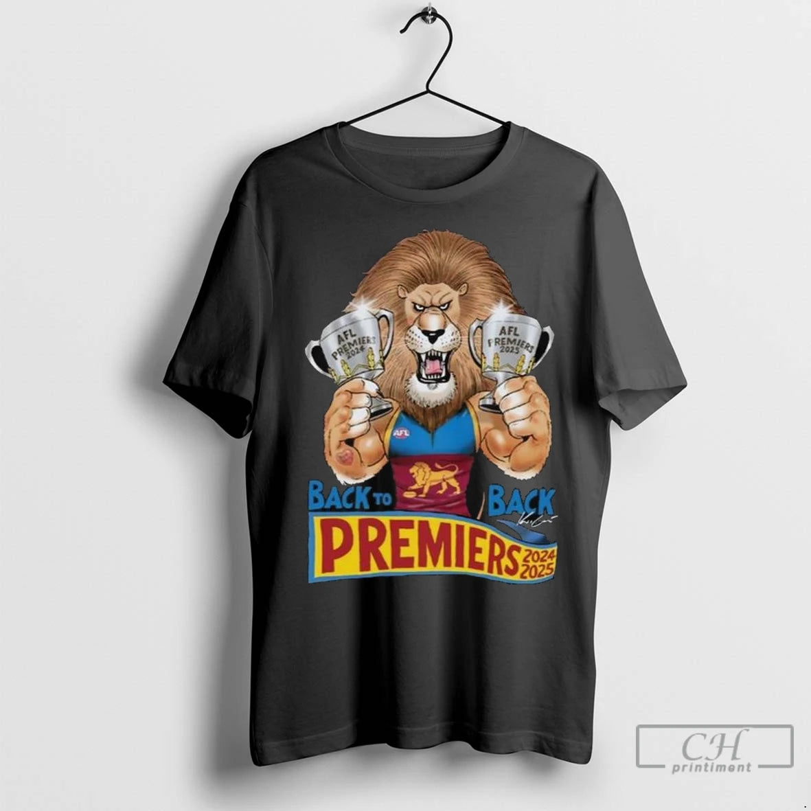 Brisbane Lions 2025 Premiers Mark Knight Long Sleve T Shirts