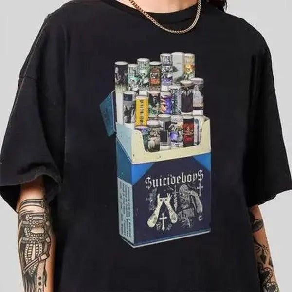C.Ig.Are.Tte Album Band $Uicideboy Vintage Retro Boyband Uicideboys Cotton Fabric Casual Menswear