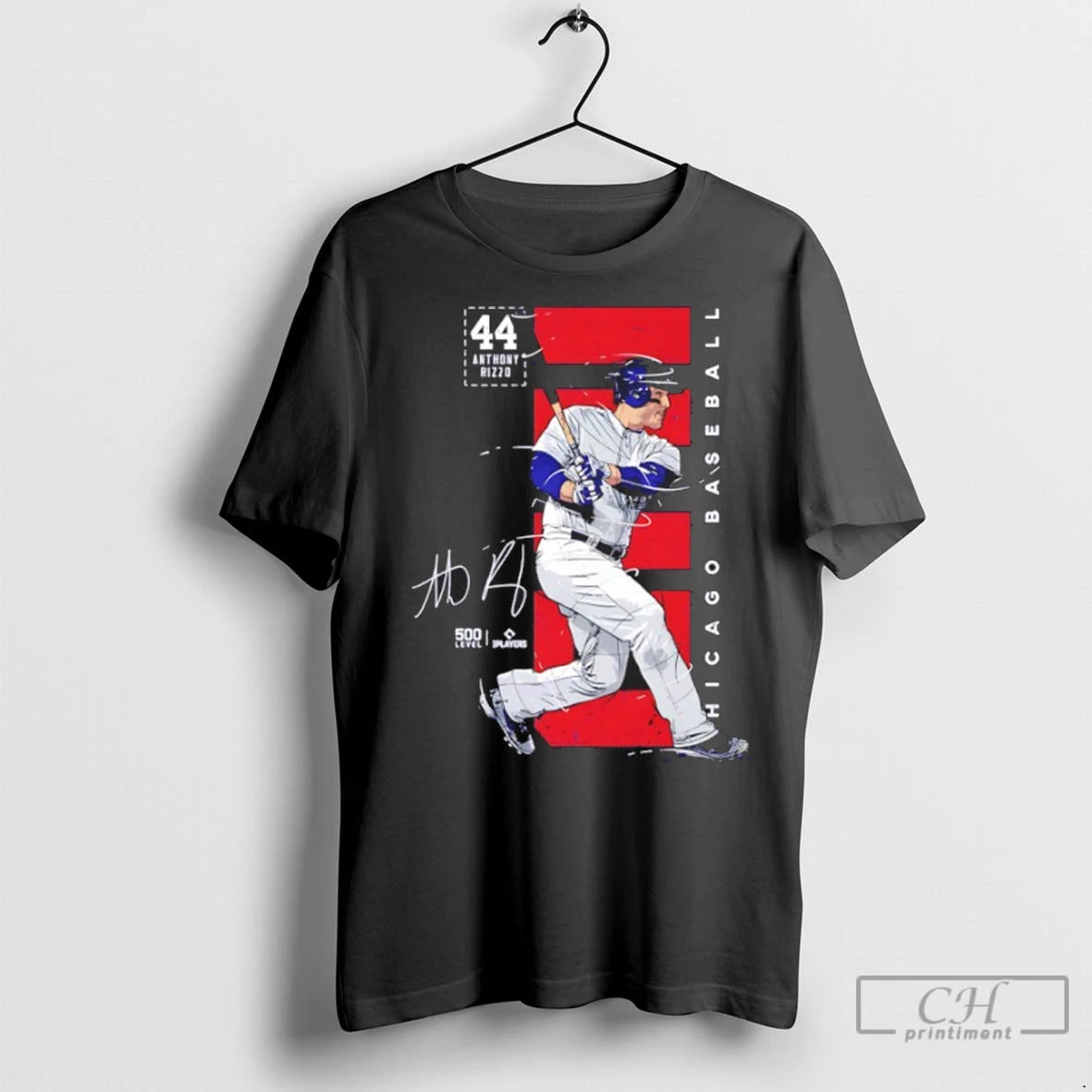 Chicago Cubs Anthony Rizzo No 44 Player Swing Signature T Shirts