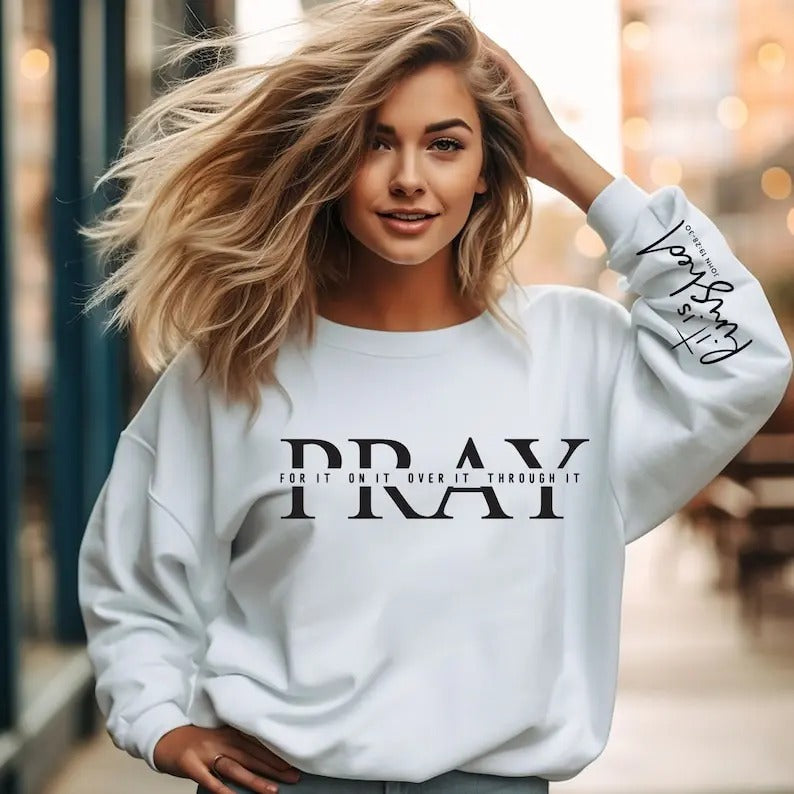 Christian Pray Pray Pray Over Shirt Prayer Shirt Christian Boho Faith Praying