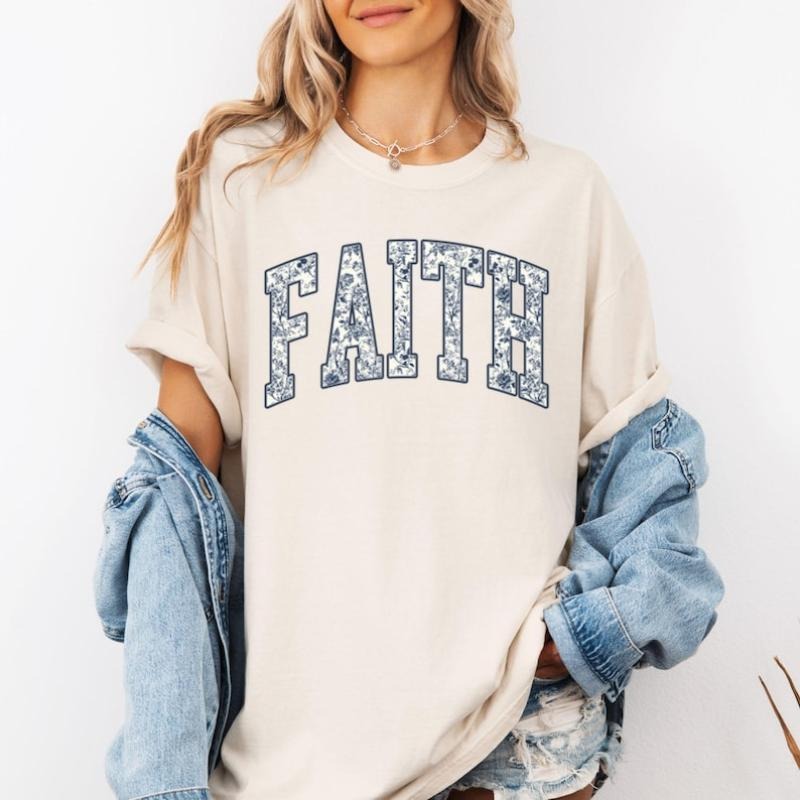 Christian Shirt Religious Shirt Faith Shirt Toile Christian Shirt Toile De Jouy Chinoiserie Faith