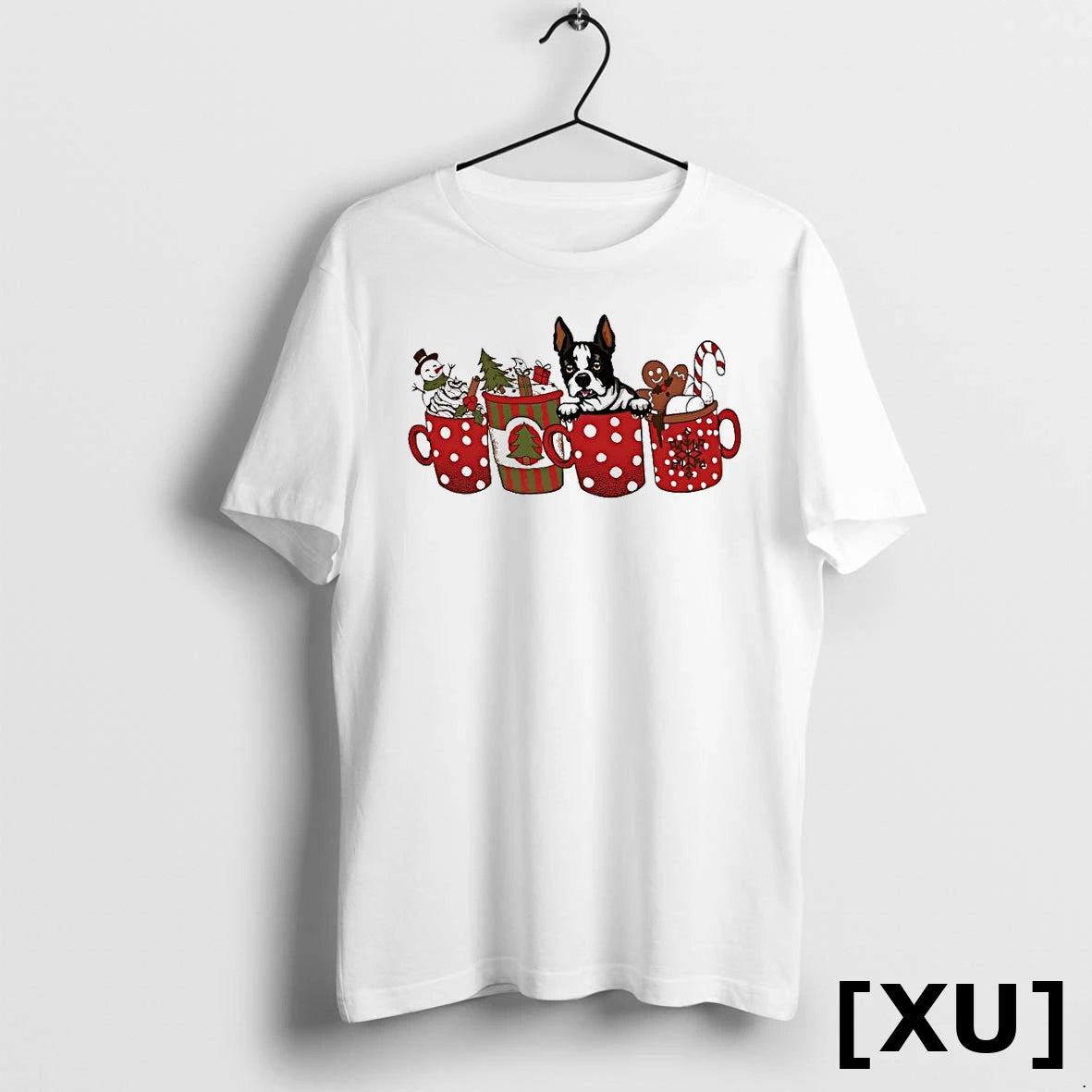 Christmas Pup In A Cup Cute Boston Terrier Tshirts Sweater