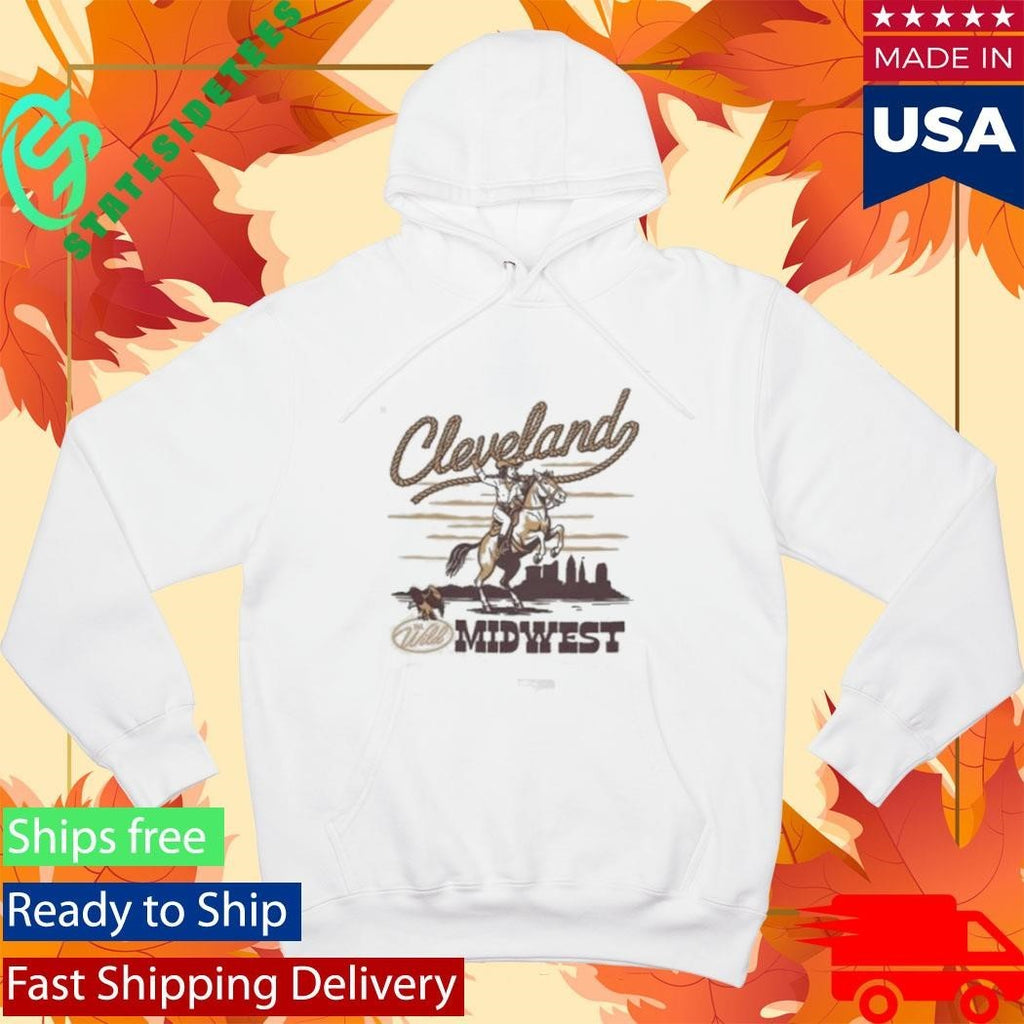 Cleveland Wild Midwest Cowgirl Crew Unisex , , , Long Sleeve Tee