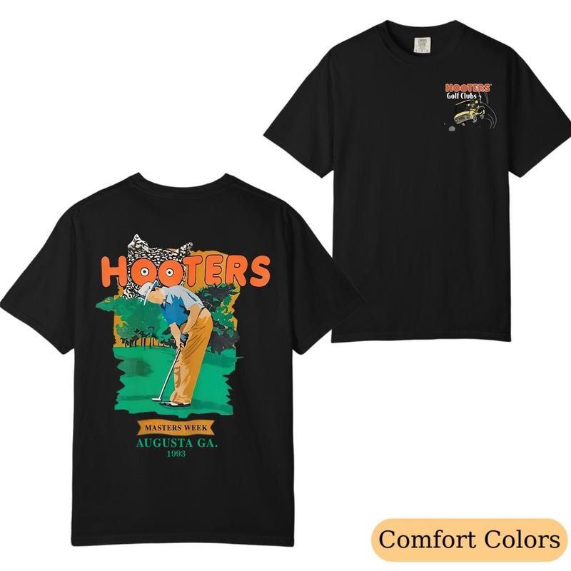 Comfort Colors Hooters Golf Club Week 1993 Vintage Golf 2 Sided Retro Casual Tops