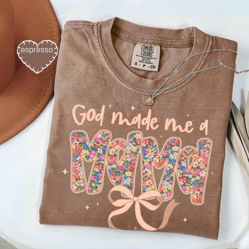 Comfort Color God Made Me Mama Christian Moms Faith Based Shirt Perfect Religious Mom Bible Verse Shirt