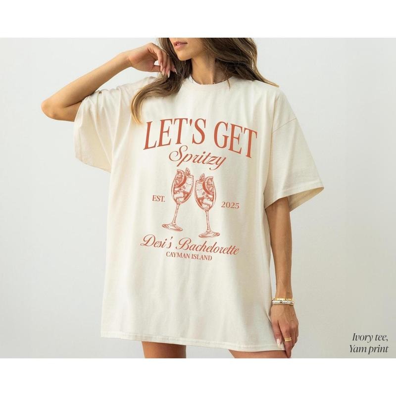 Comfort Color Let'S Get Spritzy Bachelorette Shirt Aperol Spritz Shirt Aperol Club Shirt Custom Club Shirt Spritz Cocktail Shirt