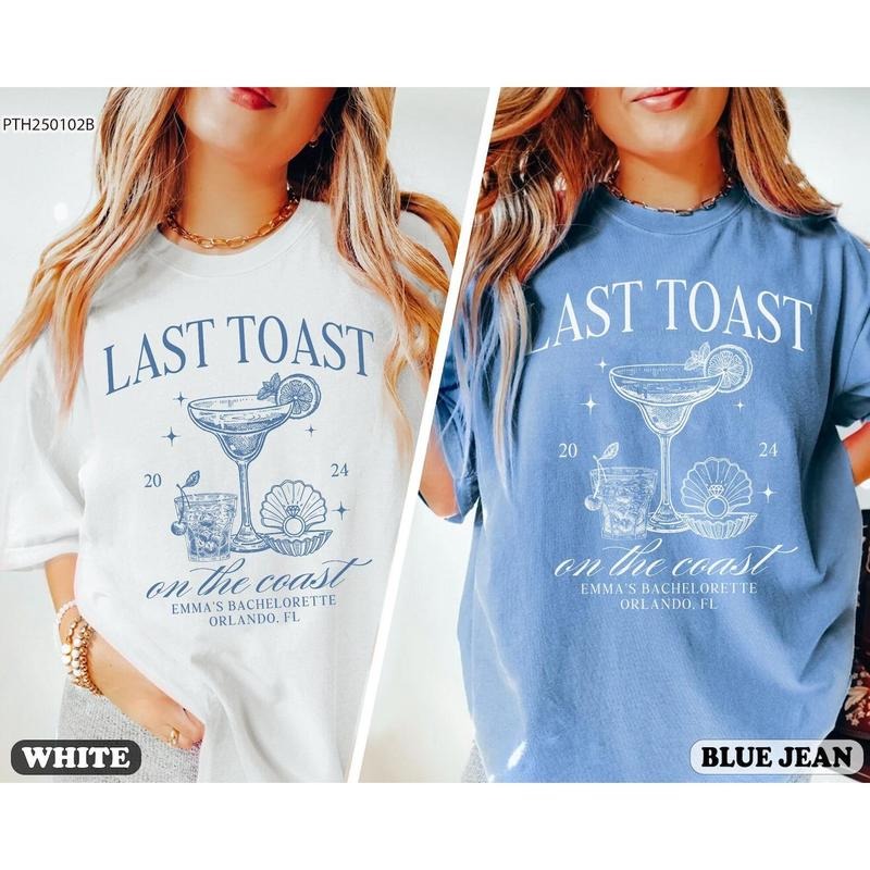 Comfort Color Custom Last Toast Coast Shirt Beach Bachelorette Party Shirt Bach Club Shirt Coastal Bachelorette Shirt Personalized Luxury Bachelorette