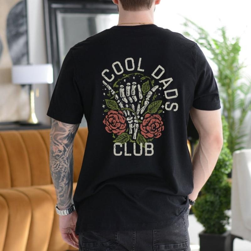 Cool Dads Club Shirt Dad Life Skeleton Hand First Present Dad Girl Dad Husband Daddy