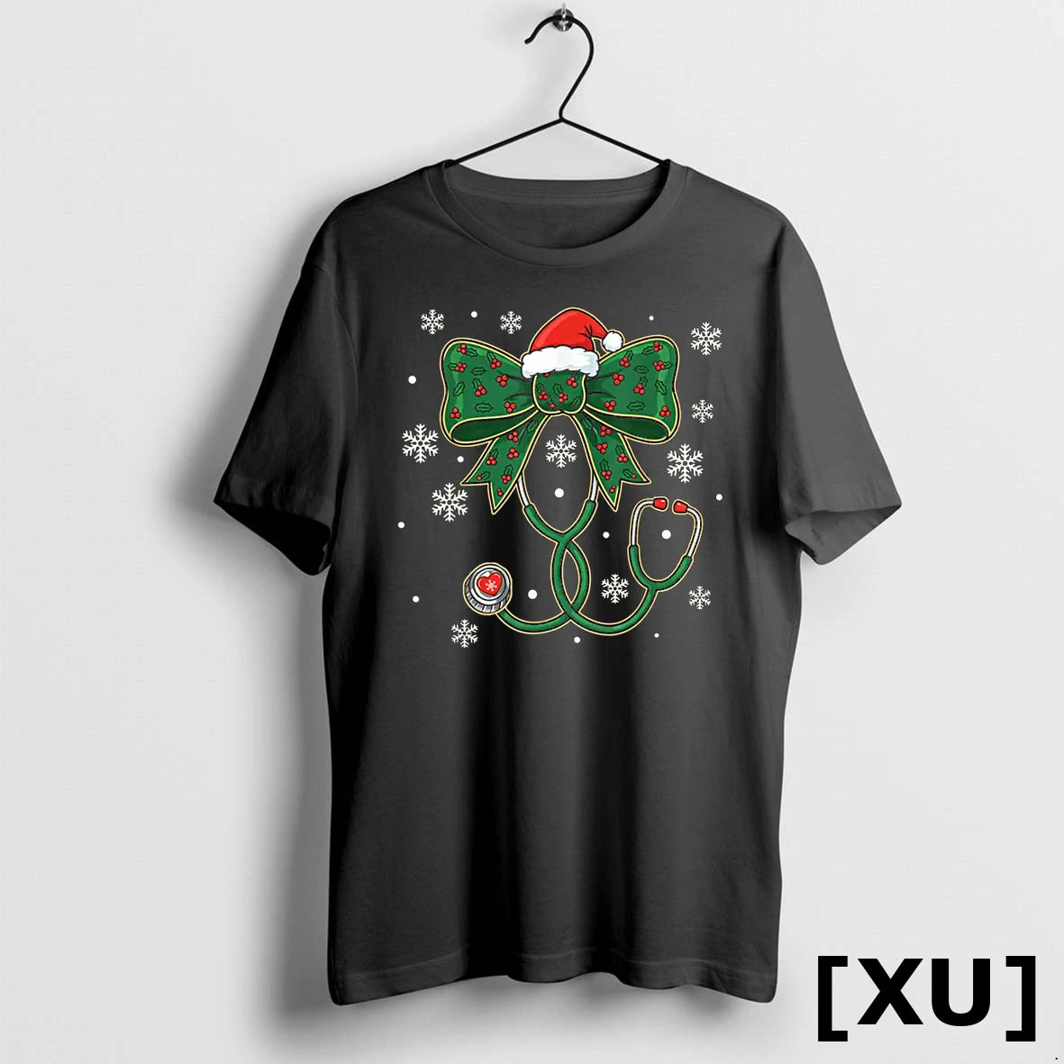 Coquette Bow Stethoscope Christmas Nurse Santa Hat Nursing Tshirts Sweater