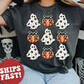 Coquette Halloween Cute Halloween Pumpkin Shirt Pink Pumpkin Shirt Pumpkin Coquette Bow Shirt Coquette Ghost Shirt Menswear Womenswear Lady Top Fabric Printed Cotton