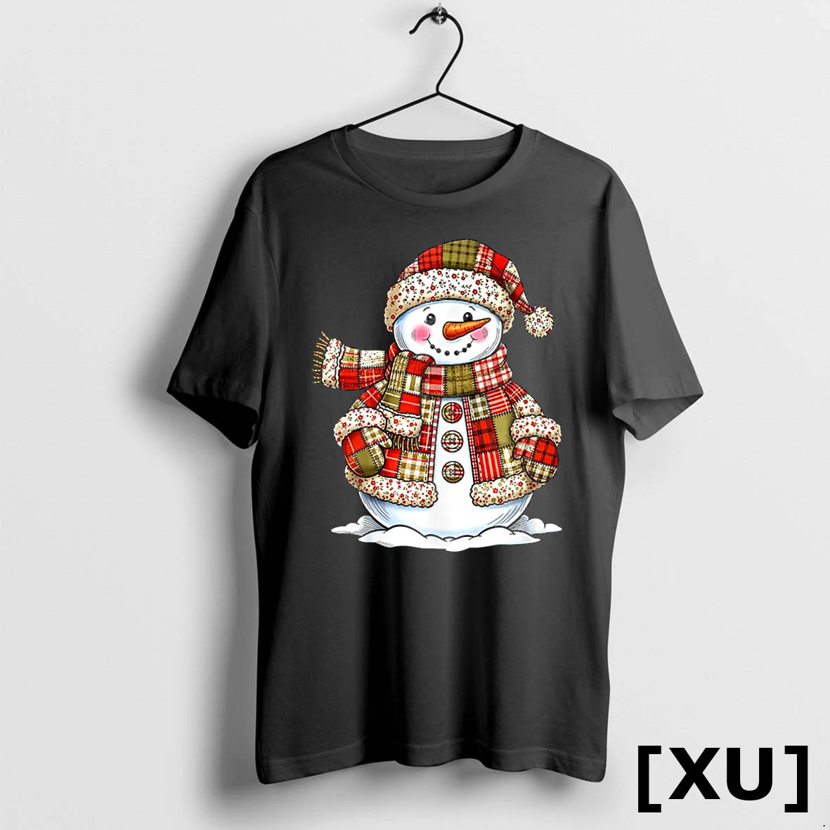 Cute Patchwork Snowman Merry Christmas Xmas Holiday Pajamas Tshirts Sweater