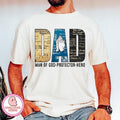 Dad Man God Protector Hero Shirt Dad Shirt Christian Dad Shirt Praying Dad Shirt Bible Verse Shirt Father Shirt Religious Dad Shirt Dad Shirt Father
