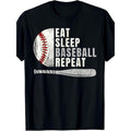 Eat Sleep Baseball Repeat Funny Baseball Player 220g Cotton 10 000 Links Made Usa