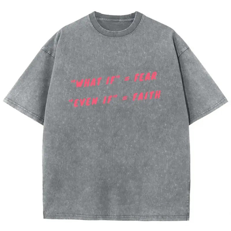 Faith Fear Washed Christian Christian Jesus Vintage 90s Cotton Top Mineral Color