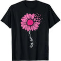 Faith Love Hope Pink Ribbon Sunflower Breast Cancer Warrior Made USA