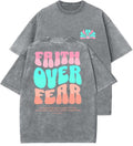 Faith Over Fear Washed Christian Vintage 90s Top Womenswear Cottonstyle{N002}6