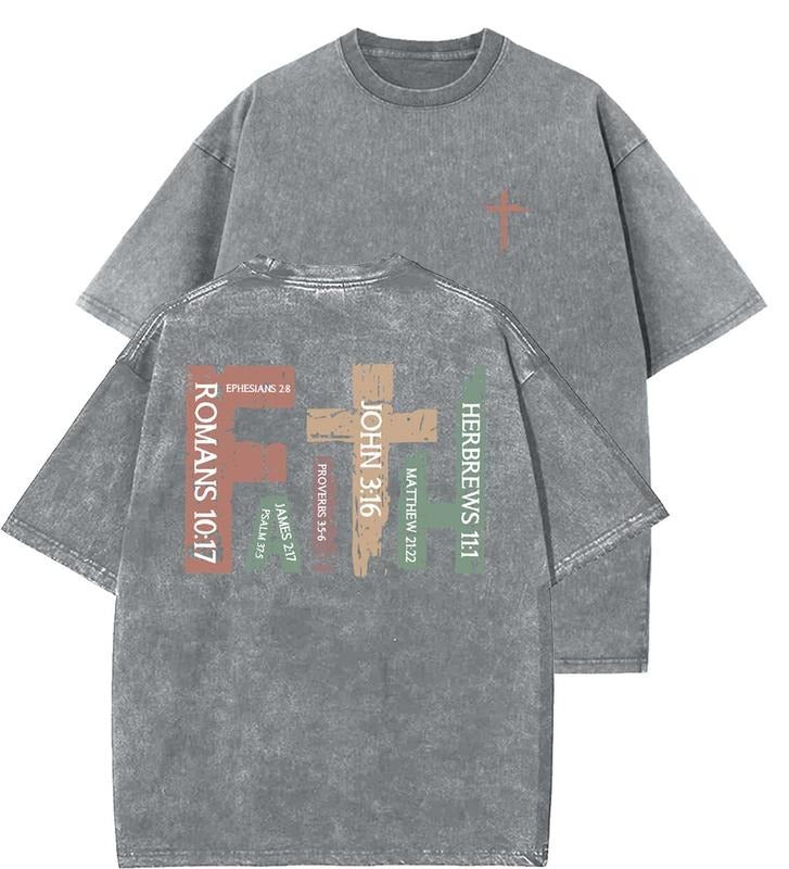 Faith Washed Christian Vintage 90s Top Womenswear Cotton