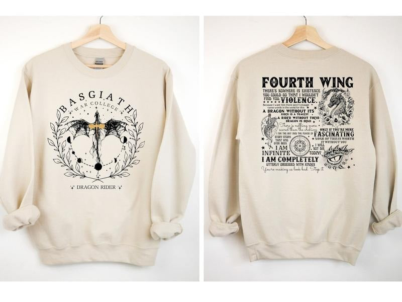 Fourth Wing Dragon Rider Basgiath War College Shirt Empyrean Violet Sorrengail Fantasy Book