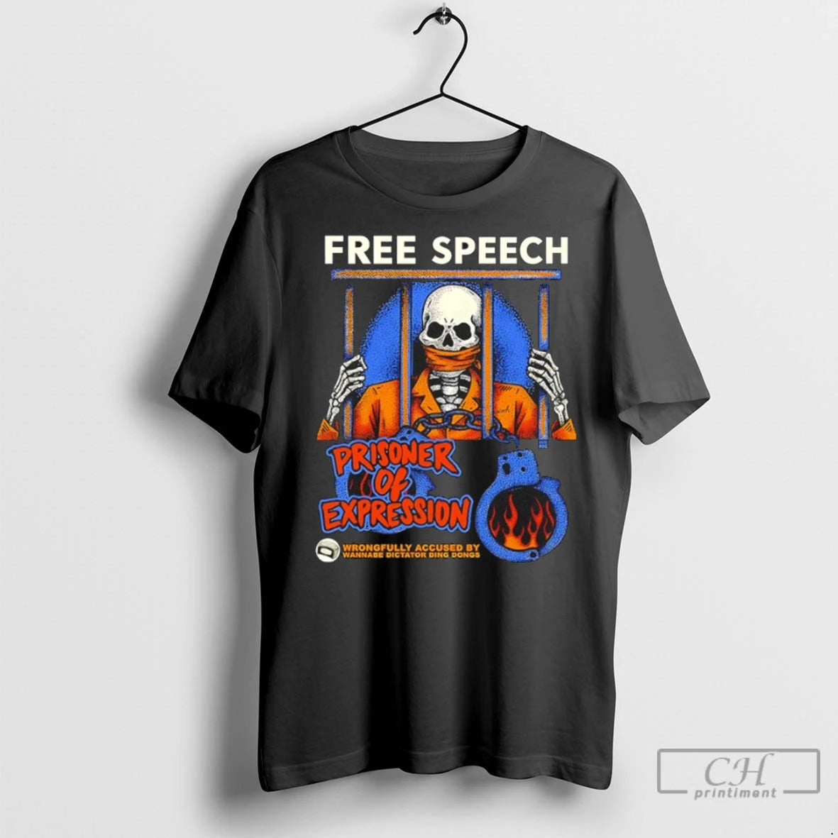 Free Speech Prisoner Of Expression Skeleton Mugshot Vintage T Shirts