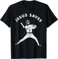 Funny Baseball Shirt Jesus Saves Shirt Religious Christian Faith Baseball Menswear Top Menswear Top