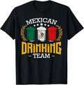 Funny Drinking Shirts Mexican Drinking Team Mexico Flag Funny Beer Pub Party Menswear Top Funny Shirts Night Out Casual Classic