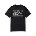 Funny Shirt Dad Fisherman Joke Dad They Call Me 007 Funny Fishing Humor Menswear Casual Cotton