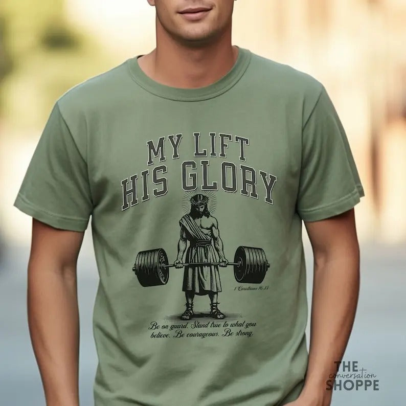 Funny Gym Shirt Jesus Lifting Christian Streetwear Scripture Weightlifting Pump Cover Workout Clothes Faith