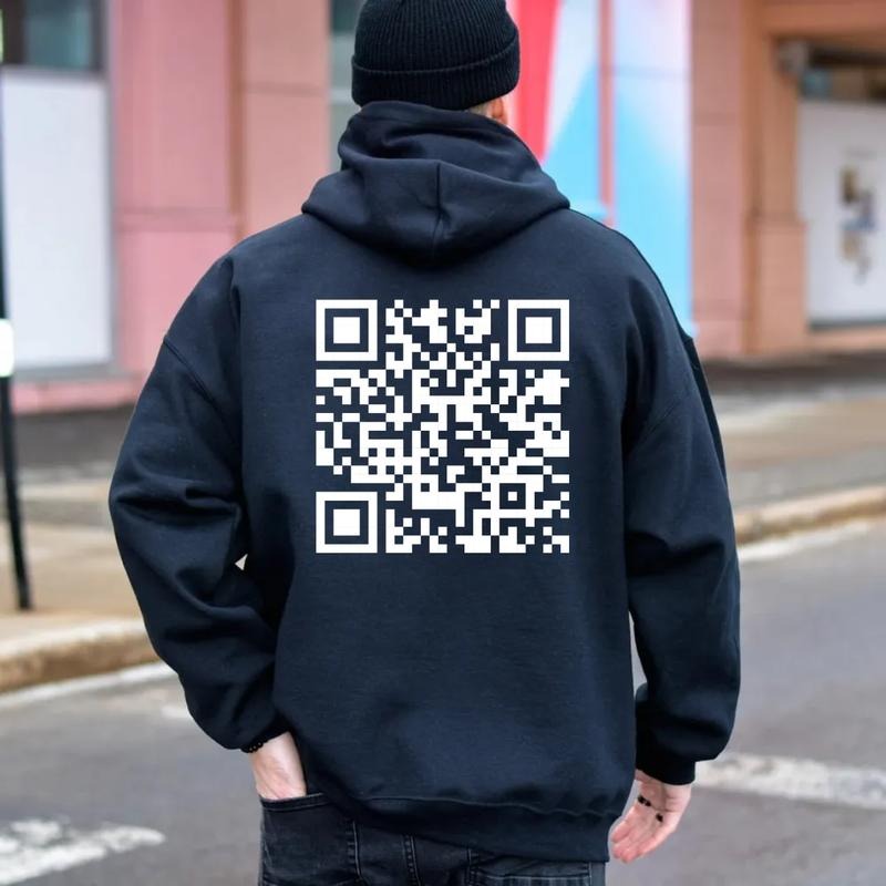 Funny QR Code My Wife Will K.Ll You Back Print Husband Wife Long Sleeve Shirt