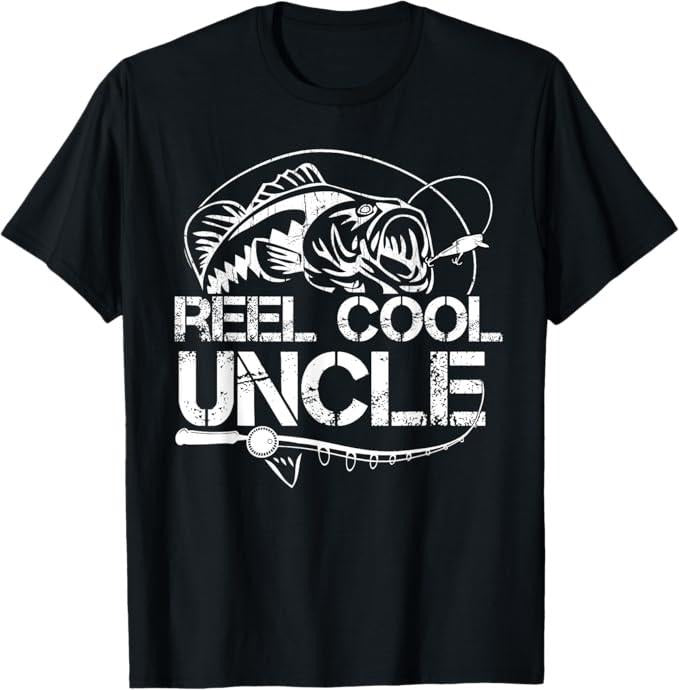 Funny Uncle Shirts Uncle Reel Cool Uncle Fishing Daddy Dad Menswear Casual Cotton
