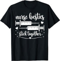 Funny Work Nurse Besties Stick Together Funny Nurse Best Friend Work Menswear Casual Cotton