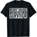 Funny Offensive Shirt Humorous Saying Humor Circumcision Survivor Funny Embarrassing Gag FGM Ironic Black Cotton Polyester Blend Short Sleeve Small Made USA