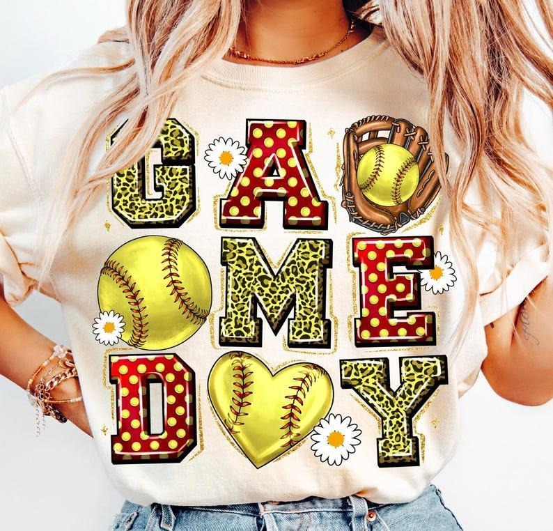 Game Day Softball Mama Coquette Retro Softball