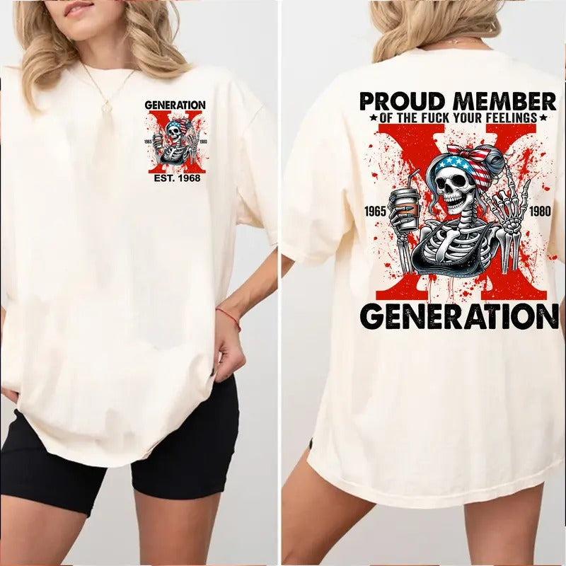 Generation X Custom Year New Version 5 Shirt Custom Year Birth Shirt 100% Cotton Top