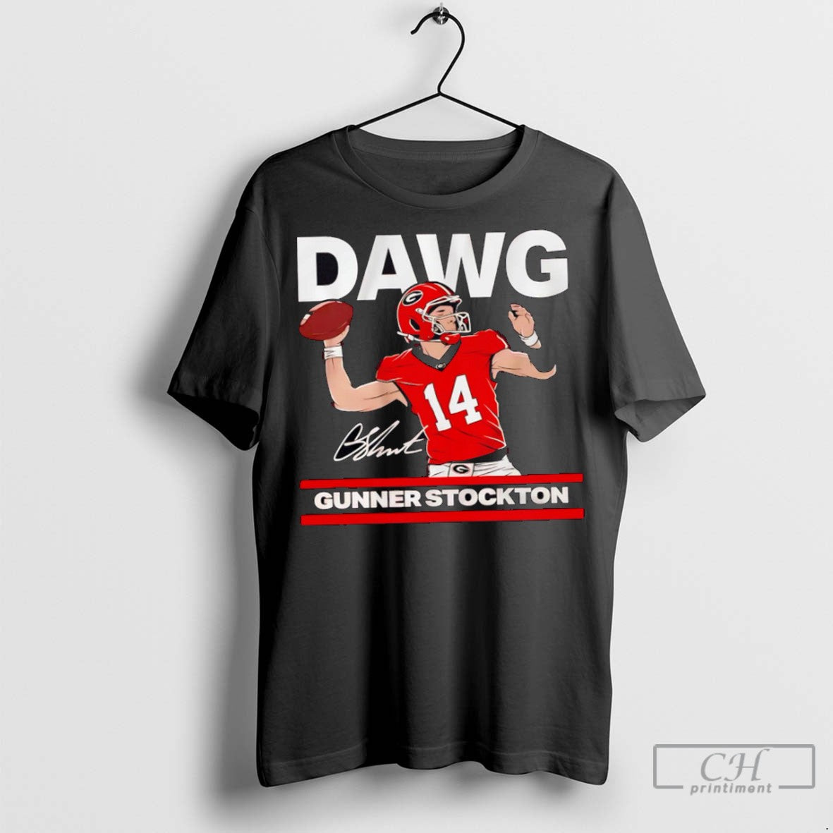 Georgia Football Gunner Stockton Is A Dawg Signature Long Sleeve T Shirts Jpg