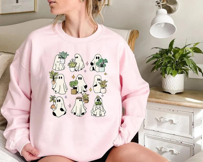 Ghost Plant Lady Plant Mama Ghost Plant Ghost Plant Lady Gardening Halloween Ghost Plant Lovers Cute Halloween Ghost Plant Shirts Crazy Plant Lady