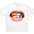 Grillz Mouth Boxy Grillz White Shirt
