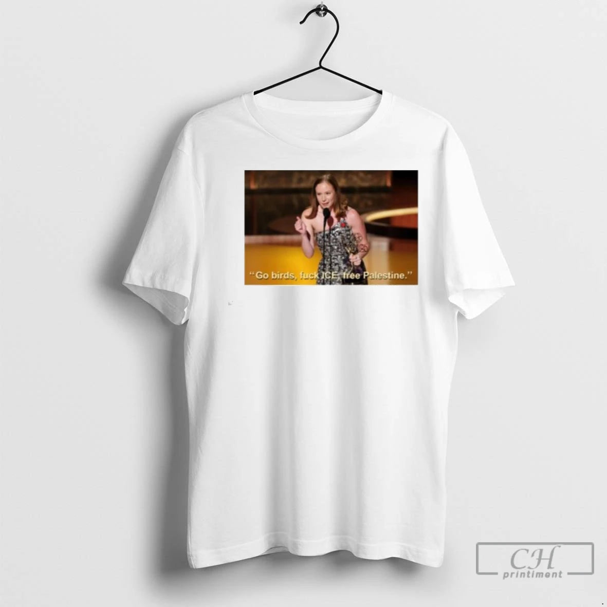Hannah Einbinder Go Birds Fuck Ice Free Palestine Ladies T Shirts